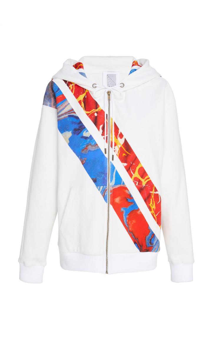 Rosie Assoulin Racing Stripe Zip-up Hoodie
