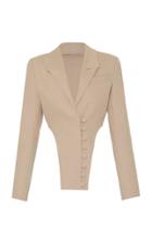 Moda Operandi Lado Bokuchava Button-detailed High-low Cotton Blazer Size: Xs