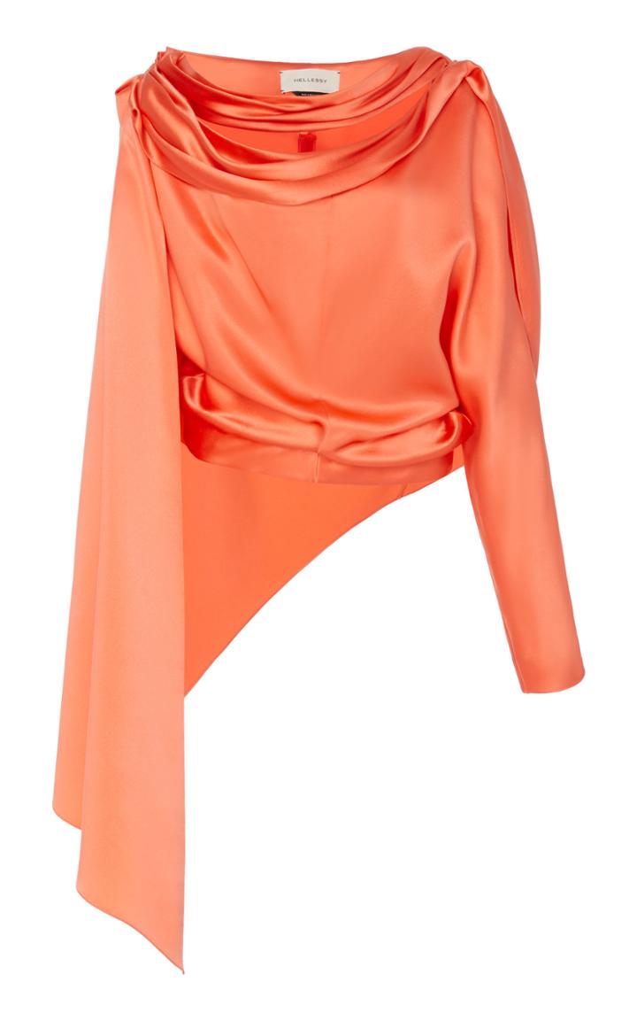 Moda Operandi Hellessy Lake Assymetric Draped Silk Top Size: 0
