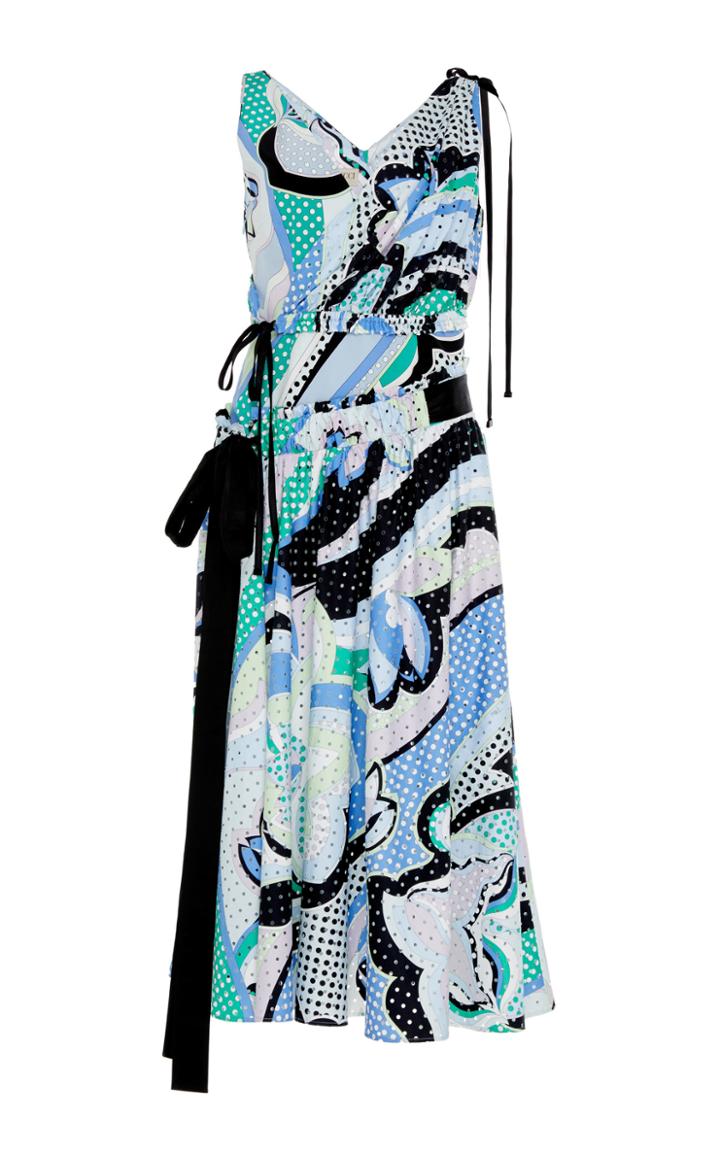 Emilio Pucci Perforated Wrap Dress