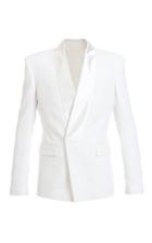 Balmain Crepe Jacket With Satin Inlayed Collar