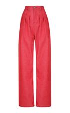 Strateas Carlucci Red Pleated Denim Pant