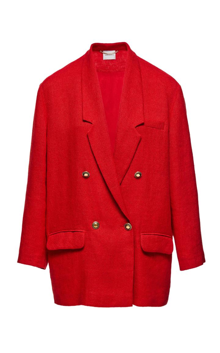 Magda Butrym Bayamon Double-breasted Linen-canvas Blazer