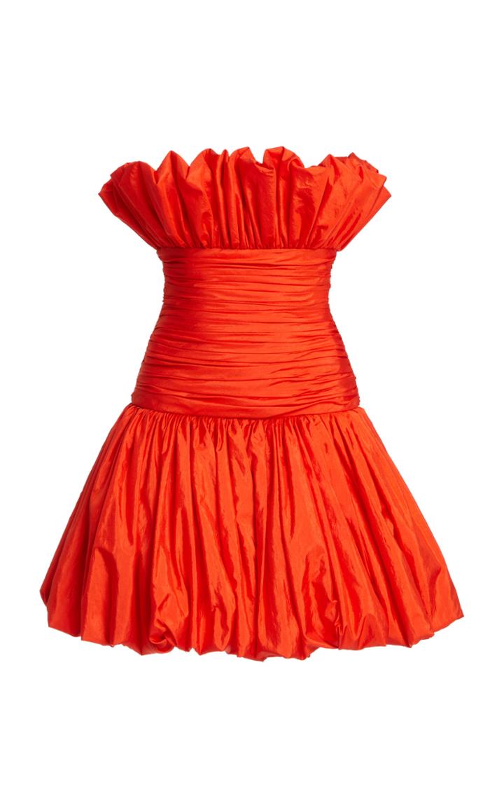 Carolina Herrera Ruched Taffetta Dress