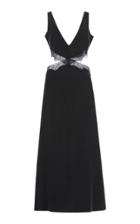 Sir The Label Alma Cutout Lace-trimmed Silk Maxi Dress