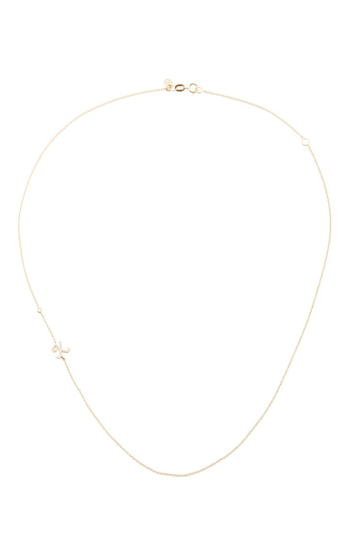 Sydney Evan Yellow Gold Side Oriented Necklace With Diamonds