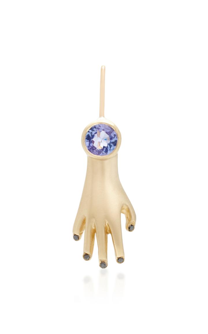 Pili Restrepo Ma Nos 10k Gold Tanzanite And Diamond Single Earring