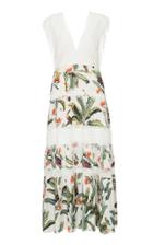 Patbo Tropical Print Lace Trim Maxi Dress