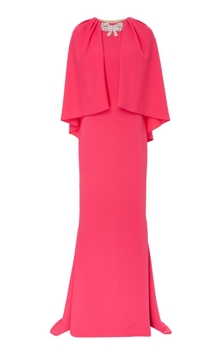 Reem Acra Cape Crepe Column Gown