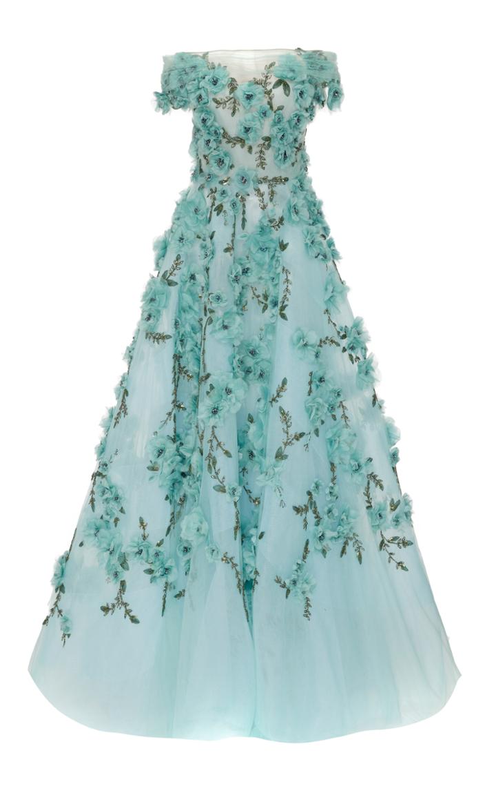 Marchesa Off The Shoulder Tulle Ball Gown