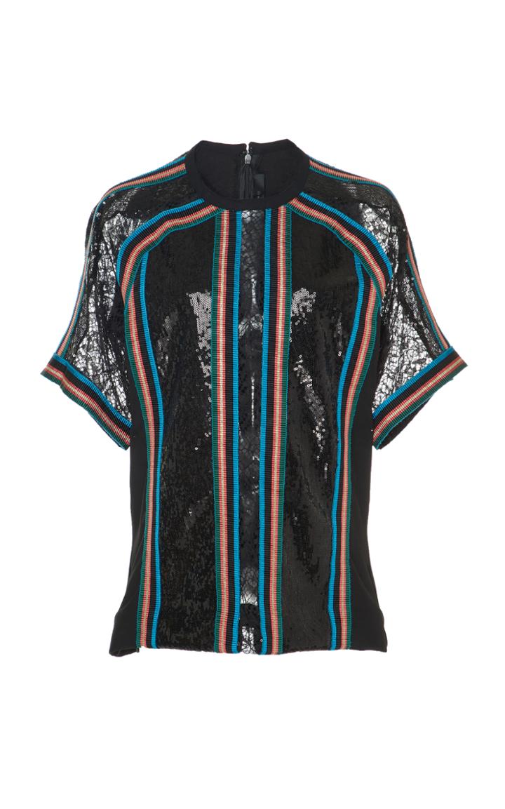 Elie Saab Top With Lace Inserts