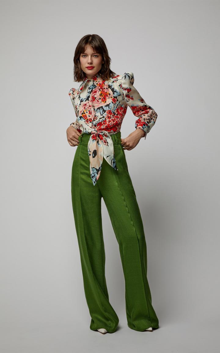 Carolina Herrera High-waisted Herringbone Pants