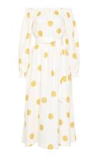 Moda Operandi Rebecca Vallance Aya Polka-dot Linen Off-the-shoulder Midi Dress