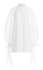 Moda Operandi Carolina Herrera Lace Tie Sleeve Mockneck Mini Dress
