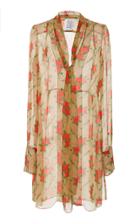 Rosie Assoulin Printed Bib Front Tunic With Scarf Neck