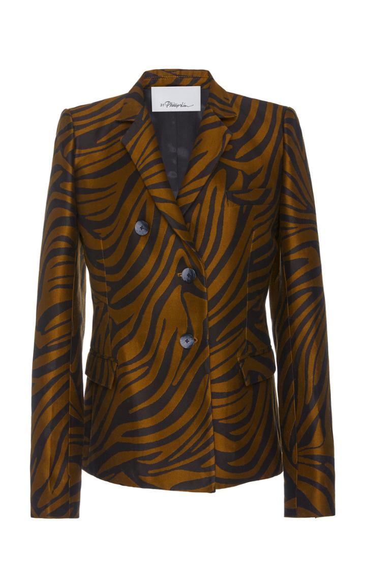3.1 Phillip Lim Double-breasted Zebra Jacquard Blazer