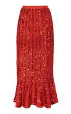 Saloni Aidan Embellished High Waisted Midi Skirt