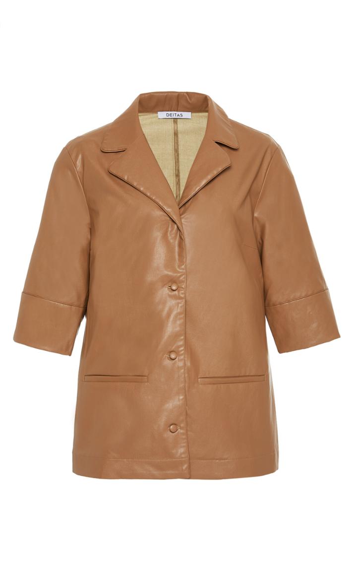 Deitas Jing Organic Vegan Leather Button Down Jacket