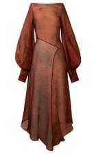 Moda Operandi Alejandra Alonso Rojas Balloon Sleeve Silk Midi Dress