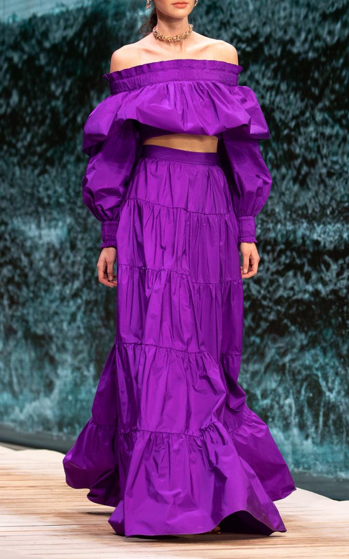 Moda Operandi Ralph & Russo Tiered Taffeta Maxi Skirt