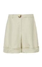 Moda Operandi Rejina Pyo Oscar Cuffed Linen Shorts Size: 8
