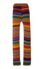 The Elder Statesman Pomona Striped Cashmere Flared Pants