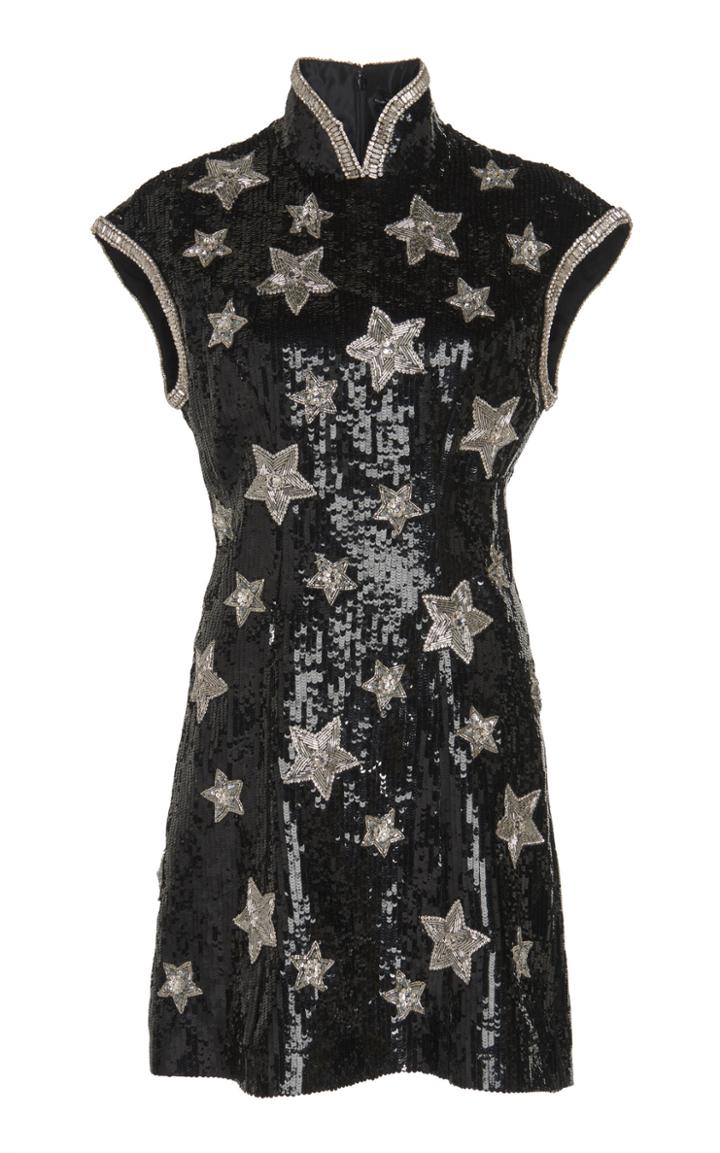 Andrew Gn Sequined Silk-blend Dress