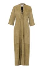 Moda Operandi Dorothee Schumacher Velour Softness Leather Maxi Dress Size: 2