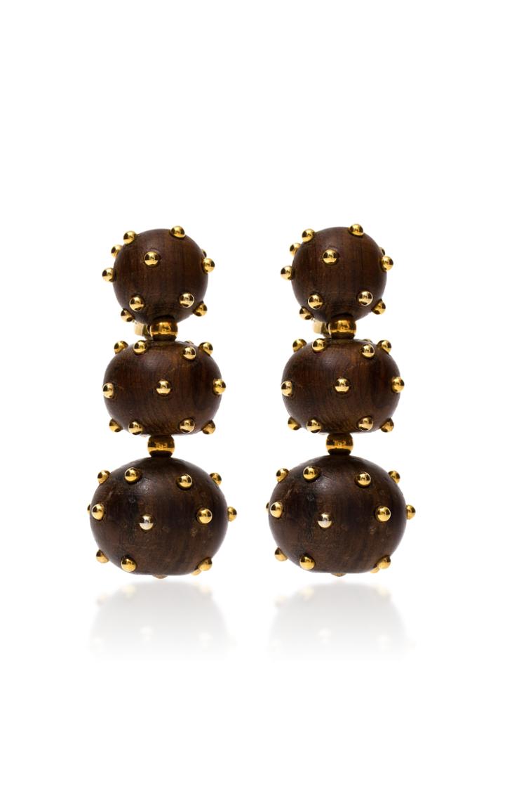 Vanda Jacintho Tree Ball Wood Earrings