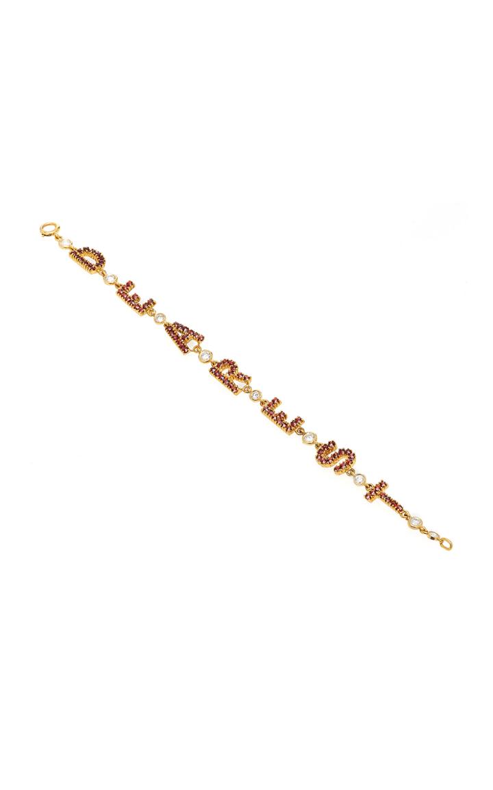 Renee Lewis Antique Diamonds And Garnet Dearest Bracelet
