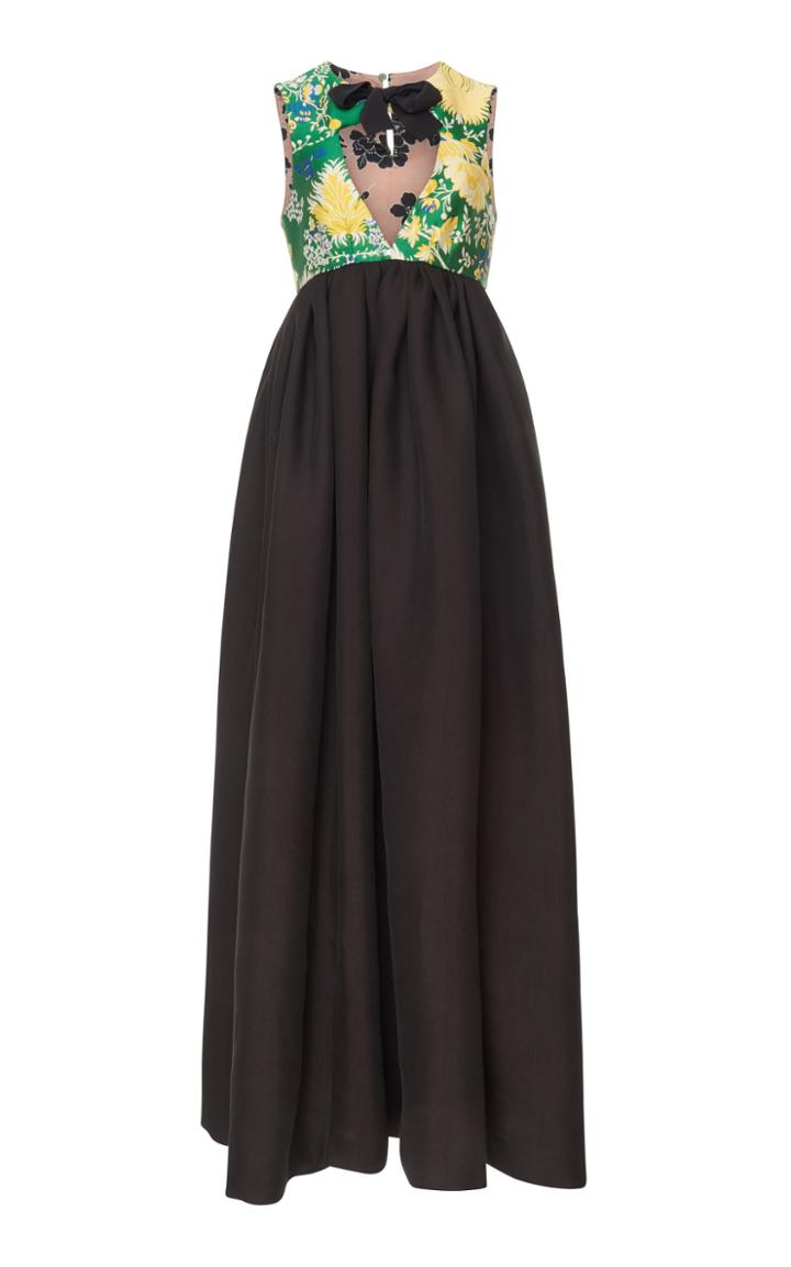 Rochas Gown With Lurex Jaquard Top
