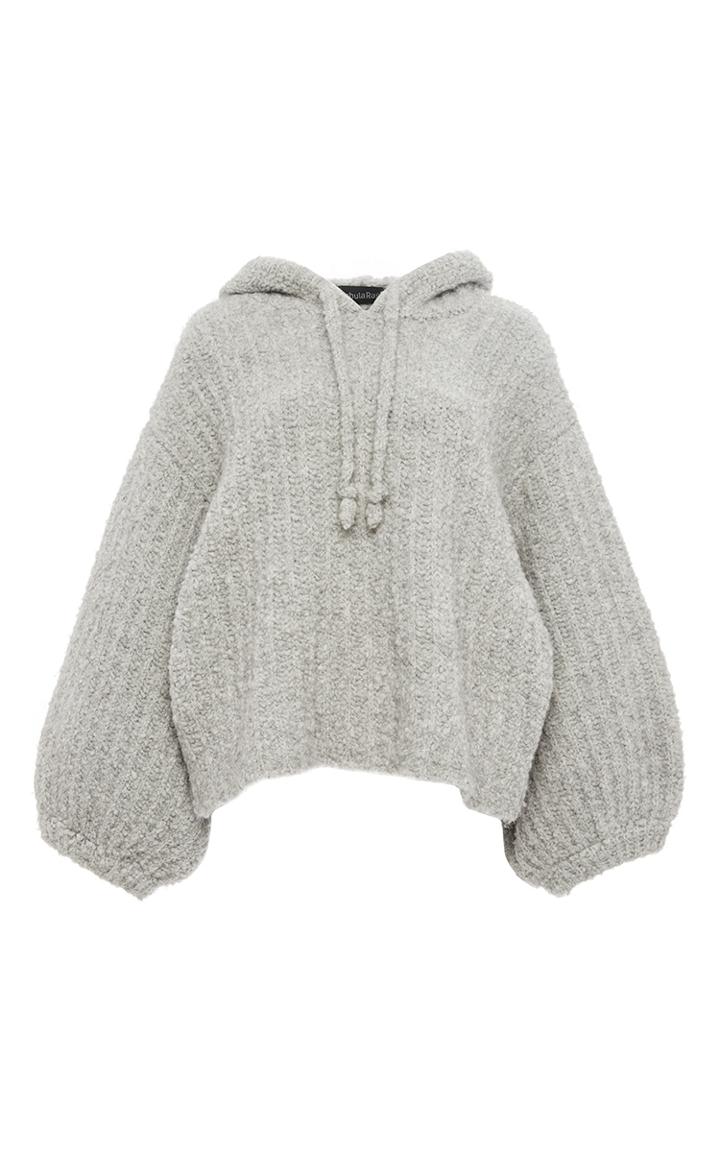 Tabula Rasa Grey Wool Alpaca Oversized Sleeved Hoodie