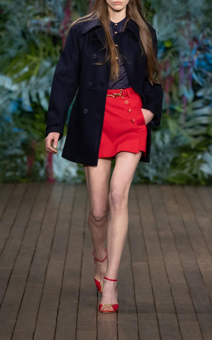 Alberta Ferretti Pleated Cotton-stretch Mini Skirt
