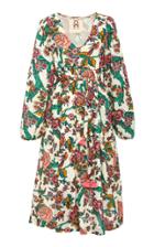 Figue Malina Belted Cotton-blend Dress