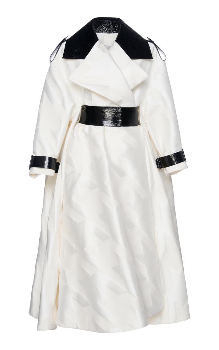 Ralph & Russo Oversized Coat With Leather Details