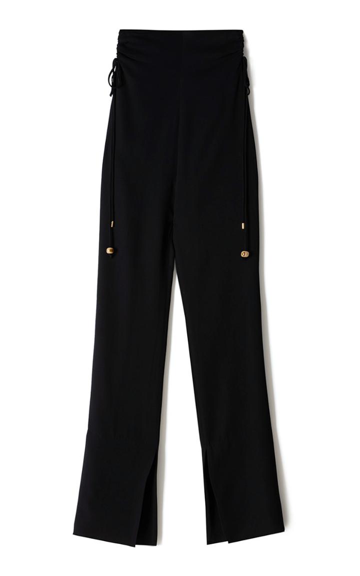 Moda Operandi Nanushka Leslie Ruched Georgette Split-leg Pants