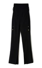 Moda Operandi Nanushka Leslie Ruched Georgette Split-leg Pants