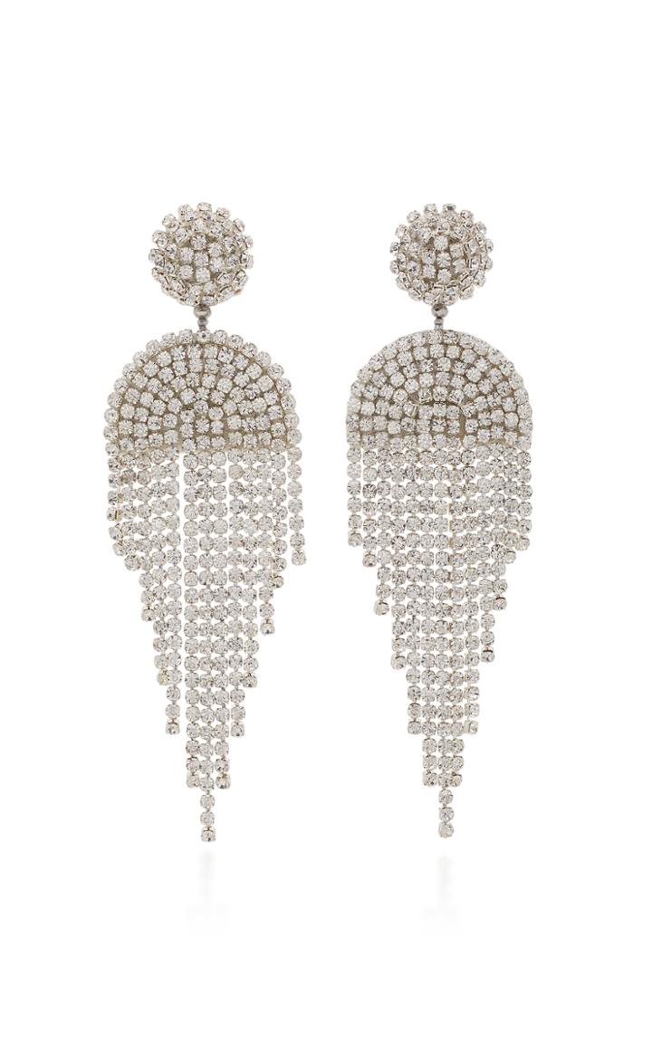 Oscar De La Renta Waterfall Crystal Drop Earrings