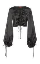 Staud Exclusive Blossom Cropped Ruched Jersey Top