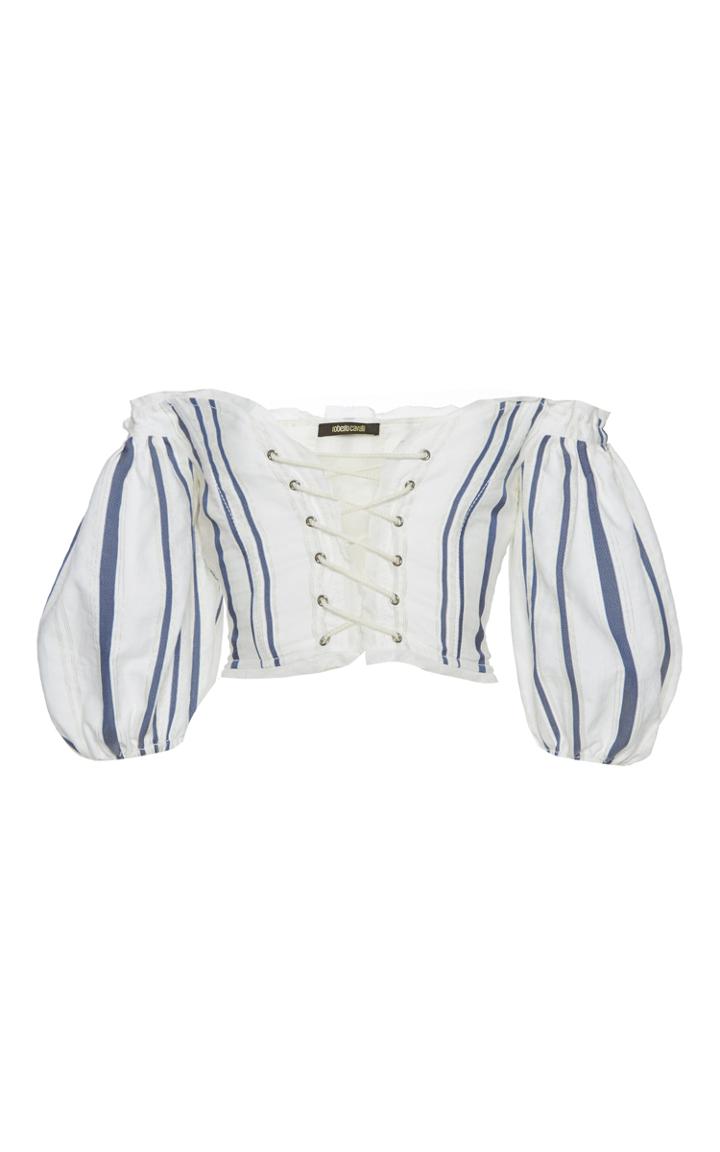 Roberto Cavalli Off-the-shoulder Puff Sleeve Top
