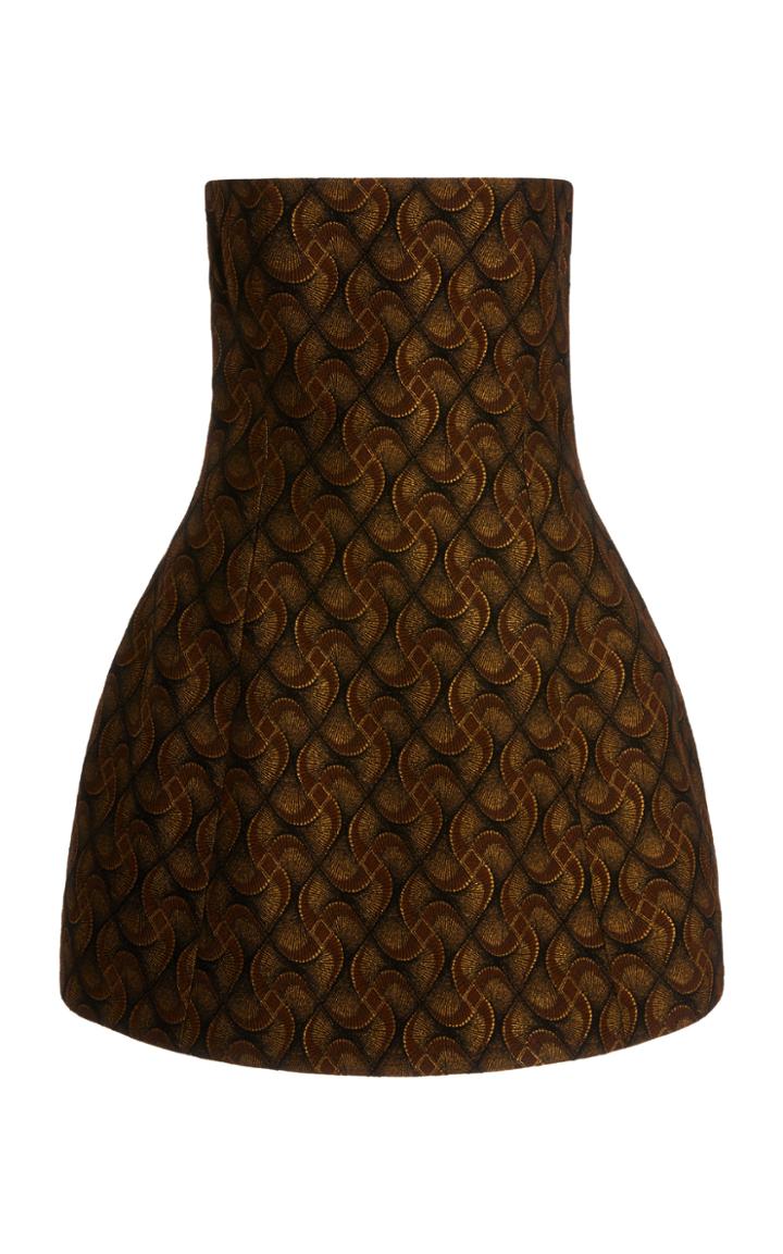 Khaite Ginger Printed Satin Mini Dress