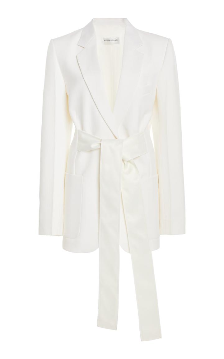 Moda Operandi Victoria Beckham Satin-trimmed Wool Tuxedo Jacket
