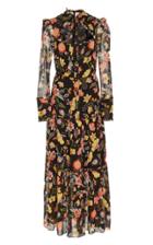 Alexis Sabryna Ruffle-tiered Floral-print Midi Dress Size: Xs