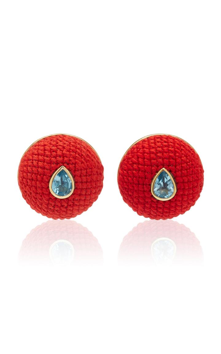Moda Operandi Maria Frering Red Study Of Colour Semi-sphere Earrings