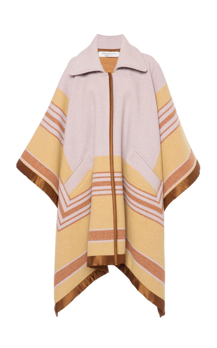 Moda Operandi Philosophy Di Lorenzo Serafini Striped Cape Gabardine Coat