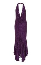 Michael Kors Collection Embroidered Halter Dress
