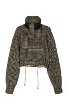 Nanushka Logan Houndstooth Wool Silk-blend Jacket