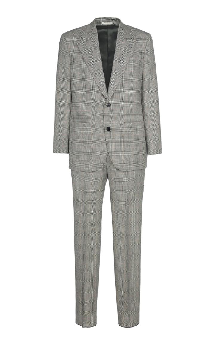 Husbands Paris Checked Single-breasted Wool Suit