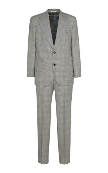 Husbands Paris Checked Single-breasted Wool Suit