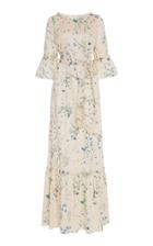 Luisa Beccaria Belted Floral Maxi Dress